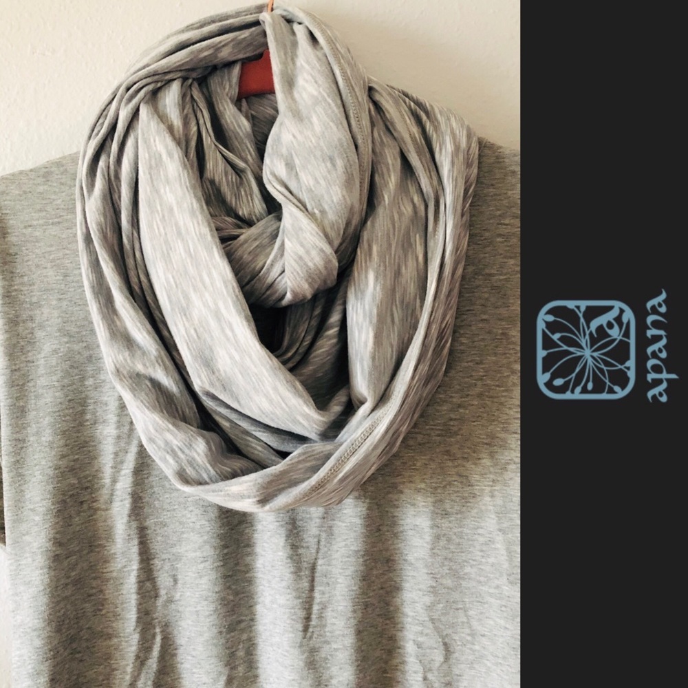Grey infinity yoga scarf